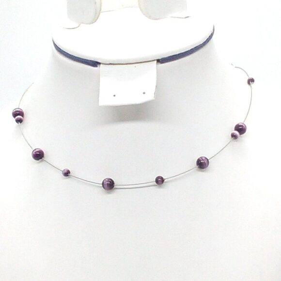 Kenneth Cole Vintage Floating Beaded Necklace Signed - Picture 6 of 6